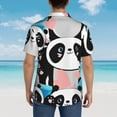 thumbnail image 4 of Disketp Hawaiian Shirts For Men,Panda Cute Pink Hearts Print Mens Casual Short Sleeve Button Down Shirts Beach Shirt, 4 of 7