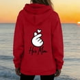 thumbnail image 4 of Unisex Valentines Day Hooded Sweatshirts Festival Printed Long Sleeve Casual Loose Drawstring Sweatshirt with Pocket (XL, Red), 4 of 5