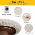 thumbnail image 3 of Elastic Fitted Round Tablecloth, Ivory White Waterproof Stretch Table Cover for 45"-54" Tables, Modern Pure Ivory White Washable Outdoor Tablecloths for Patio, Picnic, Camping, 3 of 9