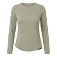 thumbnail image 4 of cfhntfmh Chandails à Manches Longues pour Femmes Hauts d'Entraînement d'Été UPF 50+ Chandails de Protection Solaire pour la Randonnée Col Rond Chandails de Course, 4 of 5