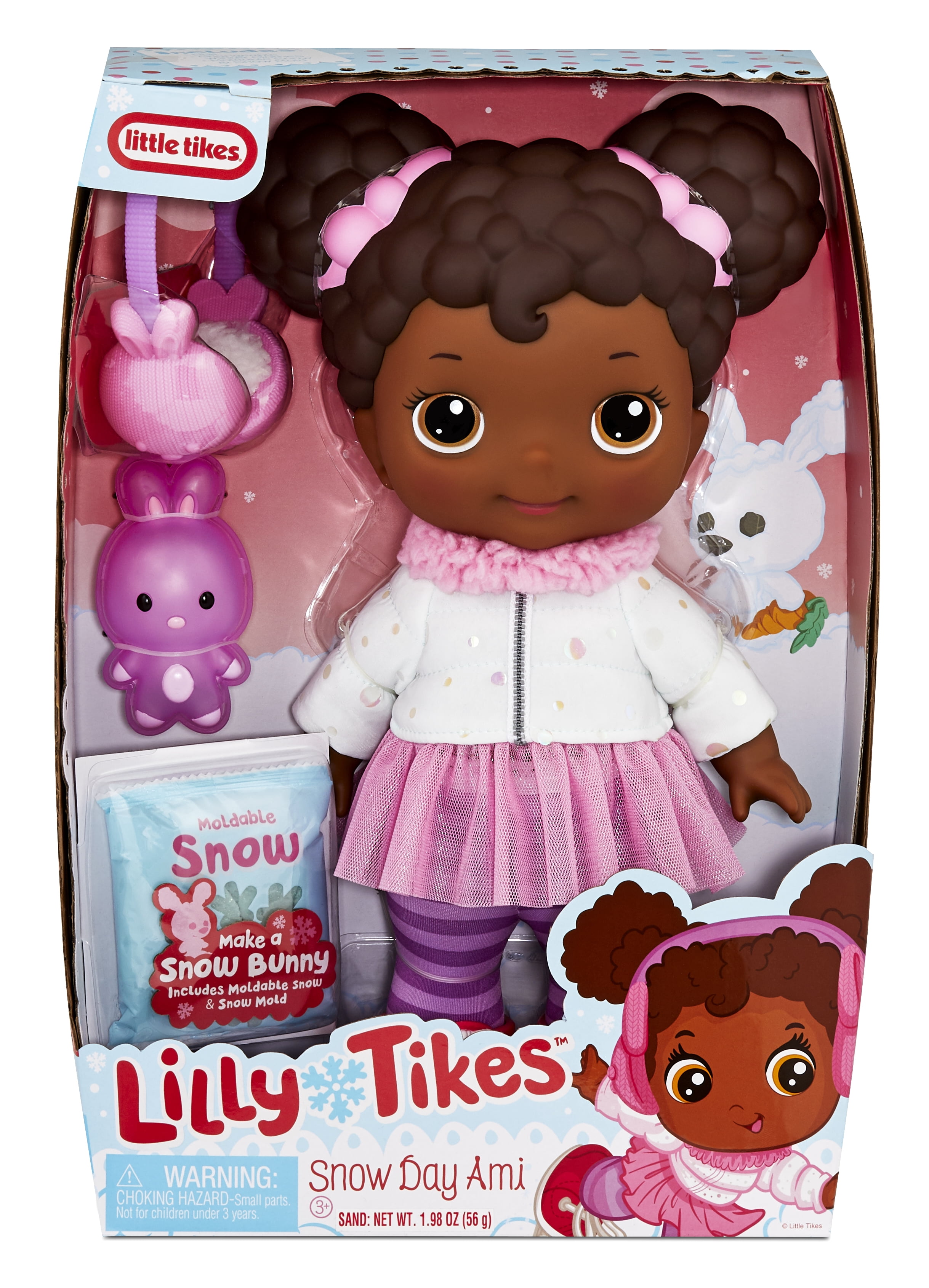 Lilly Tikes Snow Day Ami Doll with Winter Themed Moldable Snow and Accessories, Preschool Toy Playset for Kids, Girls & Boys Ages 3 4 5+