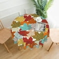 thumbnail image 2 of Fall Autumn Leaves Print Tablecloth Round 60 Inch, Color Harvest Leaf Table Cloth Cover Polyester Waterproof Fabric for Thanksgiving Holiday Home Party Wedding Picnic, 2 of 6
