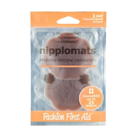 Nipplomats: The Best Reusable Adhesive Silicone Nipple Concealers 1 pair DARK