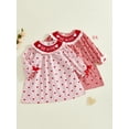 thumbnail image 3 of BemeyourBBs Kids Toddler Girls Valentines Day Dress Outfits Long Sleeve Crew Neck Heart Gingham Plaid Dress Spring A-line Dress Clothes, 3 of 9
