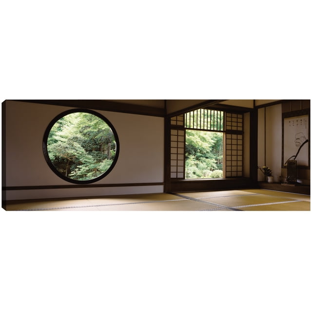 Cuadro Decorativo - Ventanas en Templo Japonés Jr Impresión en canvas, estrechado.