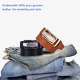 thumbnail image 3 of YOORAN Men's Belt, 2 Pack Ratchet Belt, 13/8" Adjustable Genuine Leather Belt, Size Length Cut, with Gift Box, 3 of 6