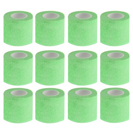 12pcs Tattoo Grip Tape Phosphor Green, 2.95"x 5Yards Disposable Cohesive Tattoo Grip Cover Wrap Elastic Bandage Handle Grip Tube for Tattoo Machine Tattoo Grip Accessories