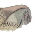 thumbnail image 3 of Soft Chic Pink and Gray Striped Handloomed Throw Blanket, 3 of 4