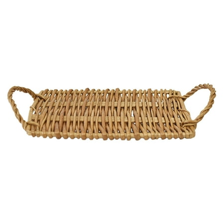 

Food Tray Basket Trays Service Woven Bread Serving Plate Rattan Hand Tea Board Breakfast Dessert Dishes Baking Christmas