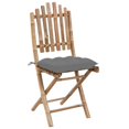 thumbnail image 2 of vidaXL Folding Patio Chairs 2 pcs with Cushions Bamboo, 2 of 3