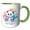 Green/White, variant on 3drose, Cute Panda Bear on a Cloud with a Rainbow Illustration, 15oz Mug