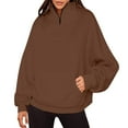 thumbnail image 2 of Kiplyki Fall Sweatshirt Women Color Zip Lapel Pockets Long Sleeve Sweater Blouse, 2 of 5