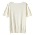 thumbnail image 6 of Bovemsi Women's Short Sleeves Sweaters V Neck Soft Pullover Top, White Women's Summer Short Sleeve T-Shirts, XXL, 6 of 9