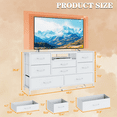 thumbnail image 3 of Tydimor TV Stand for TVs up to 55", Media Console for Living Room, Entertainment Center with Fabric Cabinet Storage, White, 3 of 8