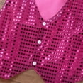 thumbnail image 5 of TTAO Kids Boys Girls Sequin Vest Waistcoat with Hat for Jazz Hip Hop Streetwear Dancewear Performance Rose 9-10, 5 of 7