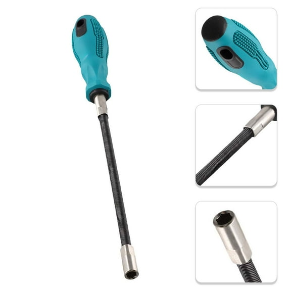 Reach the Toughest Spots with Flexible Hose Clamp Driver Metric Size 7mm Soft Covered Handle Solid Steel Construction