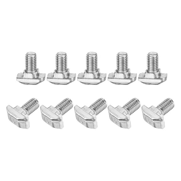 Uxcell 10 Pack T Slot Drop-in Bolt, M8 x 16mm T-Slot Bolts 304 Stainless Steel T Shape Stud Sliding Screw Hammer Head T-Bolt for Standard 4545 Series Aluminum Profile