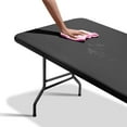 thumbnail image 4 of Sorfey Fitted Picnic Table Cover Classic Solid Rectangle Tablecloth, Black 30"x 60", 4 of 5