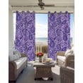thumbnail image 3 of Vintage Purple Blackout Curtains 54 Inch Length 2 Panels Set for Living Room Bedroom, Retro Botanical Abstract Art Room Darkening Window Curtains Thermal Insulated Black Out Curtain 52"x54", 3 of 8