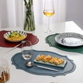thumbnail image 2 of 4Pcs Set Vintage Faux Leather Placemats Waterproof Wipeable Heat Resistant Tablemat for Dining Table Kitchen Non Slip Oilproof Table Place Mat for Christmas, 2 of 4