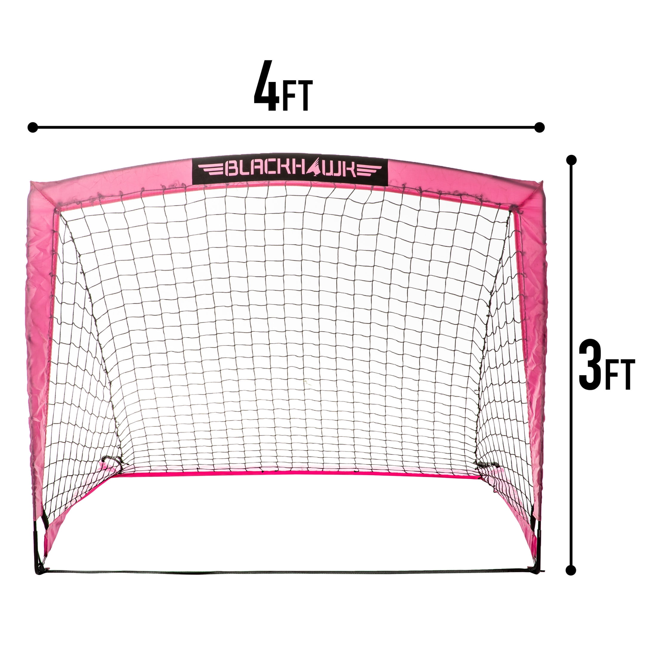 Franklin Sports Blackhawk Soccer Goal - Pop up - Mini Foldable Net - Adult + Kids - 4' x 3' - Pink