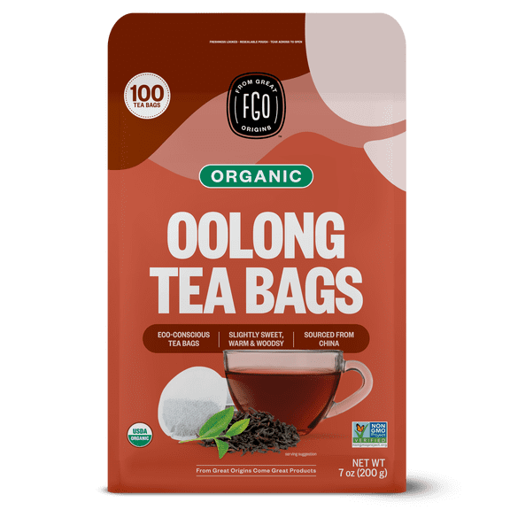 FGO Oolong Tea, Organic, Eco-Conscious Tea Bags (100 Count)