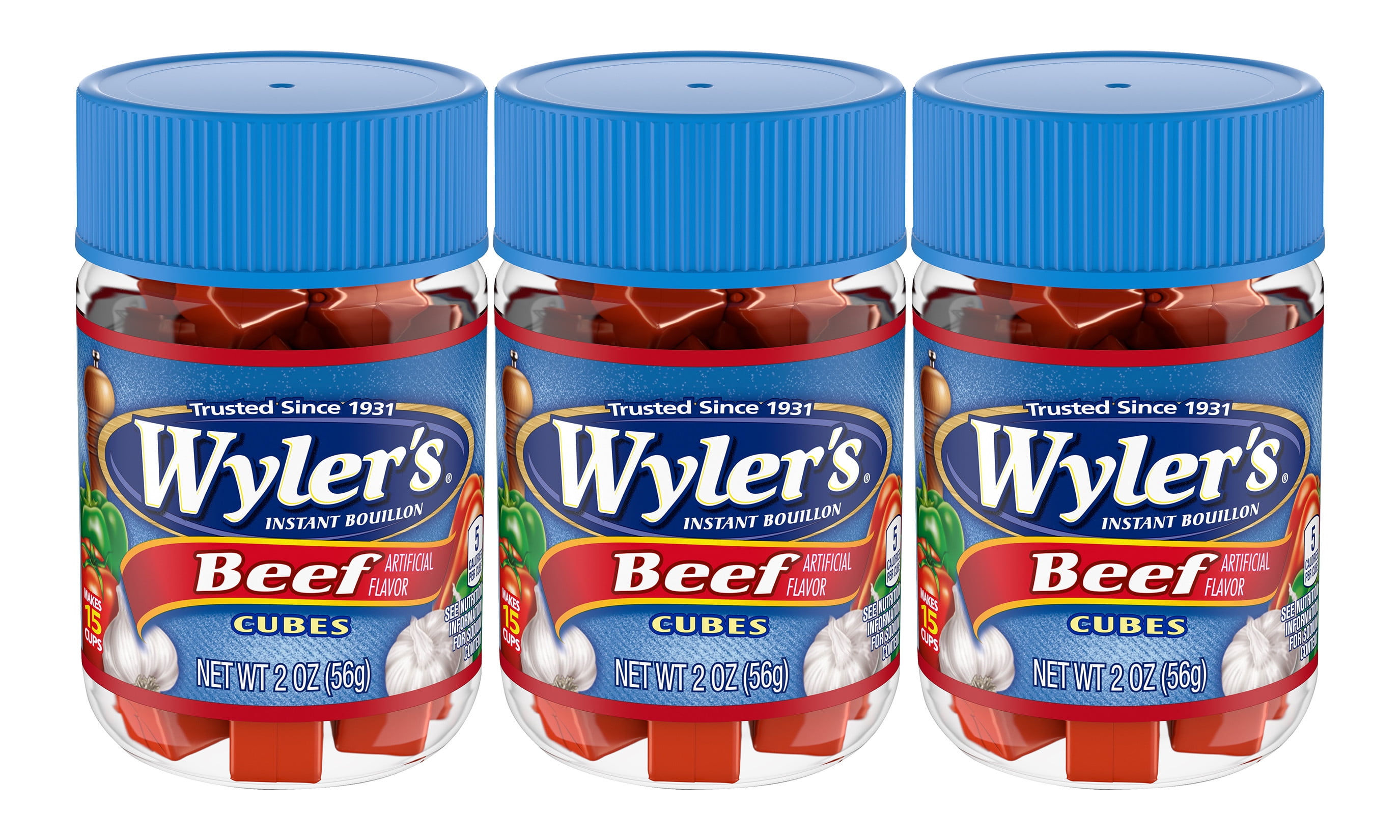 Wyler's Beef Instant Bouillon Cubes Jar, 2 oz (3Pack)