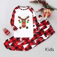 thumbnail image 5 of Baikeli Christmas Pajamas pour la Famille Ensemble de Pyjamas Assortis Amusants avec Graphique d'Orignal et de Cerf Doux à Carreaux Rouges et Noirs à Manches Longues, 5 of 5