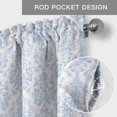 thumbnail image 3 of Blue Boho Floral Kitchen Valances for Windows, Farmhouse Middle Century Flowers Bathroom Window Valances 42x12 Inch Rod Pocket Window Treatments Valance Curtains for Living Room Bedroom Decor, 3 of 9