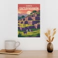 thumbnail image 3 of Sunrise Wall Art Sacsayhuaman Cusco Peru Retro Travel Poster Inca Fortress Mountain Artwork Canvas Poster, 3 of 8