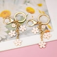 thumbnail image 4 of Monebena Initial Keychain White/Pink Flower Charms for Key Cute Letter Keyring for Handbag Backpack, 4 of 6