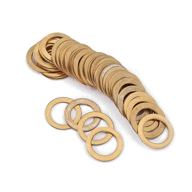 OULII 50Set Flat Washers for Screws Golden Stainless Steel Guitar Nuts and Washers Set