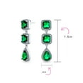 thumbnail image 4 of Bling Jewelry Womens  Emerald Green Dangle Chandelier Earrings for Prom Silver Plate, 4 of 5