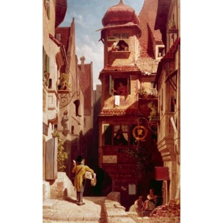 The Mailman in Rosenthal by Carl Spitzweg 1808-1885 Canvas Art - Carl Spitzweg (24 x 36)