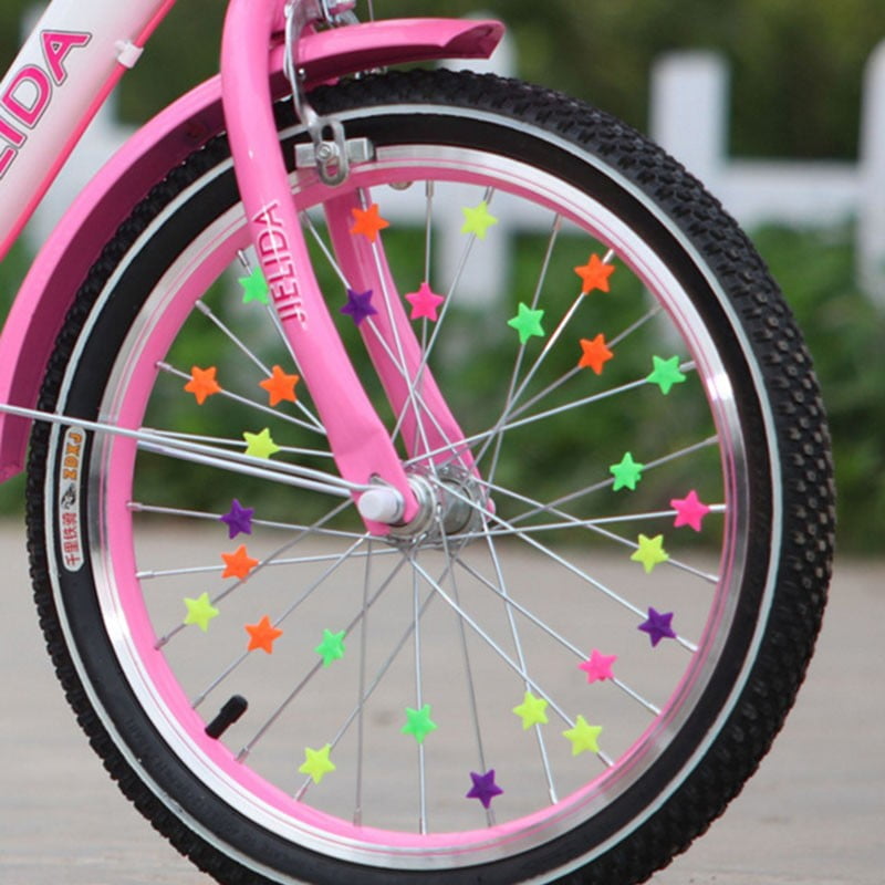 36PCS Mixed Bicycle Bike Wheel Plastic Spoke Bead Children Clip Decoration New 