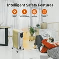 thumbnail image 7 of Comfort Zone 1,500W Electric Oil-Filled Radiator Space Heater, Thermostat, Tip-Over & Overheat Protection, 7 of 7