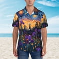 thumbnail image 2 of Disketp Cosmic Irises At Twilight Hawaiian Shirts for Men,Mens Casual Short Sleeve Button Down Shirts Beach Shirt,Medium, 2 of 7