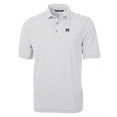 thumbnail image 2 of Men's Cutter & Buck Gray Michigan Wolverines Big & Tall Team Logo Virtue Eco Pique Stripe Recycled Polo, 2 of 3