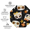 thumbnail image 4 of Balery 4 Pcs Cat Skulls And Flowersleather Coasters Set, Drink Table Cup Coasters For Living Room Kitchen Coffee Decor, 4 of 9