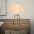 thumbnail image 3 of Evelyn&Zoe 25" Mid-Century Modern Metal Table Lamp with White Drum Linen Shade, 3 of 8
