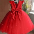 thumbnail image 5 of pink 03 Vestido de tul de cumpleaños con flores para niña pequeña, vestido de boda con lazo sin espalda, ropa de fiesta para niños, vestido rosa de princesa, vestidos con lazo par, 5 of 5