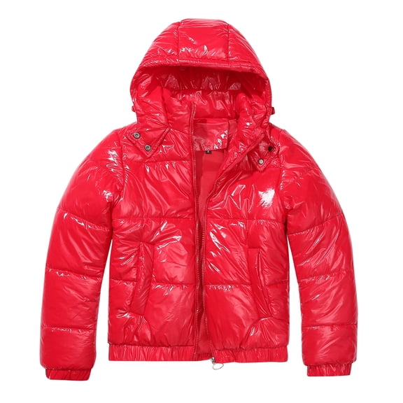 Vedolay Warm Winter Jacket Hooded Warm Jacket Zip Parka Active Outdoor Long Coats Red,S