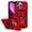 Red, variant on 3-in-1 Magnetic Car Finger Ring Phone Case with Slide Camera Cover and 360° Rotation Stand for Phone 13 Pro/14 Pro - Drop-Proof Protection
