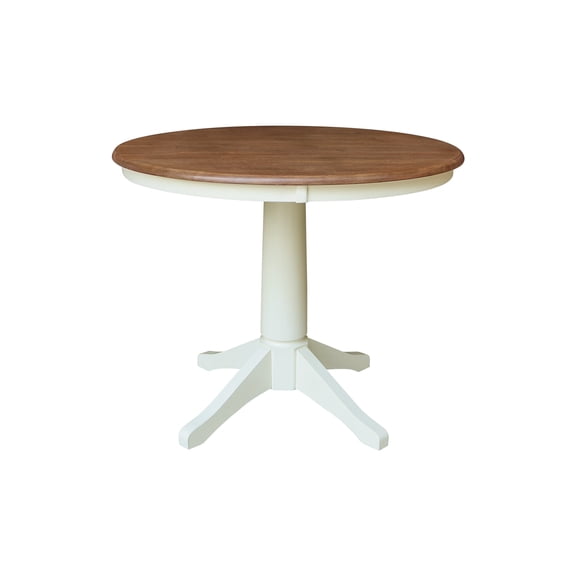 36" Round Top Pedestal Dining Table with 2 X-Back Chairs - Multi-Color