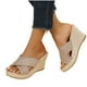 thumbnail image 4 of Zapatillas de cuña de cuerda de cáñamo con parte inferior de panecillo de plataforma de tacón alto de moda de verano Wmkox8yii  nm11110, 4 of 9