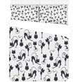 thumbnail image 1 of Juego de ropa de cama de 3 piezas Funda nórdica de gatos negros Lindos con 2 fundas de almohada ABPHQTO, 1 of 4