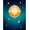 Navy Blue Orange Gold, Pattern 1, variant on ODIKA System Galaxy Celestial Bodies Orbital Path Astronomy Poster Stain Resistant Low Profile for Dorm Room, Small Living Apartment