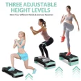 thumbnail image 5 of ZENSTYLE 26.5" Adjustable Workout Aerobic Stepper in Fitness & Exercise Step Platform Trainer Stepper w/Risers Green, 5 of 6