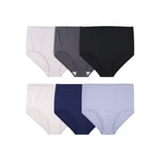 Fit for Me by Fruit of the Loom Women's Plus Size Cotton Brief Underwear, 6-Pack