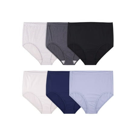 

Fit for Me Women s Plus Size Brief Underwear 6 Pack Sizes 1X-5X